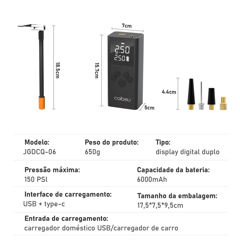 Mini Compressor de Ar Portátil