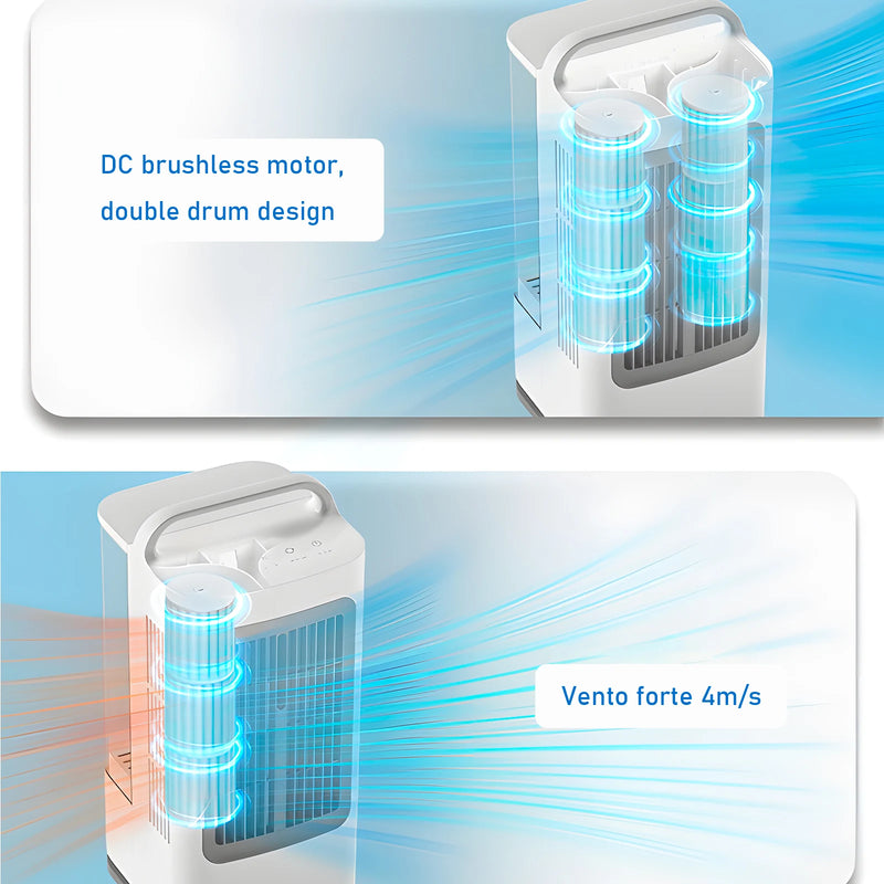 Mini Ventilador Portátil 3 em 1