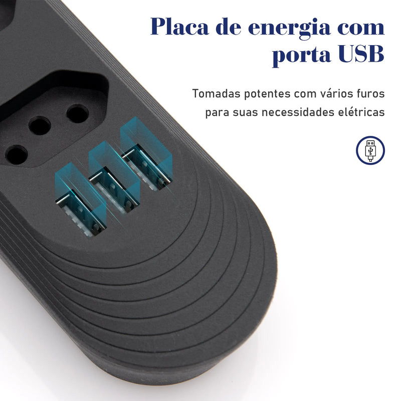 Extensão Elétrica com Porta USB