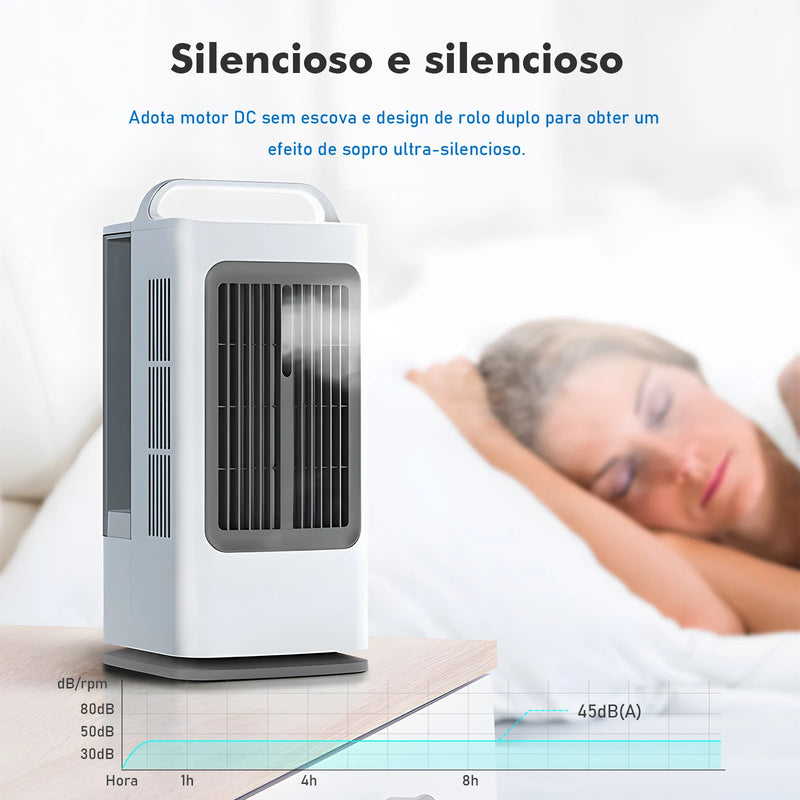 Mini Ventilador Portátil 3 em 1