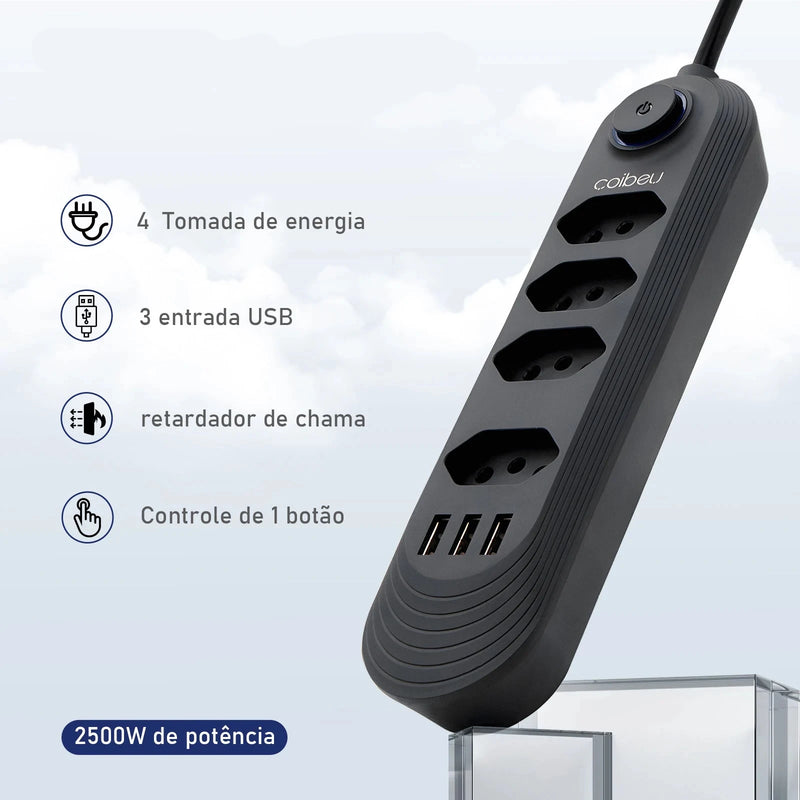 Extensão Elétrica com Porta USB